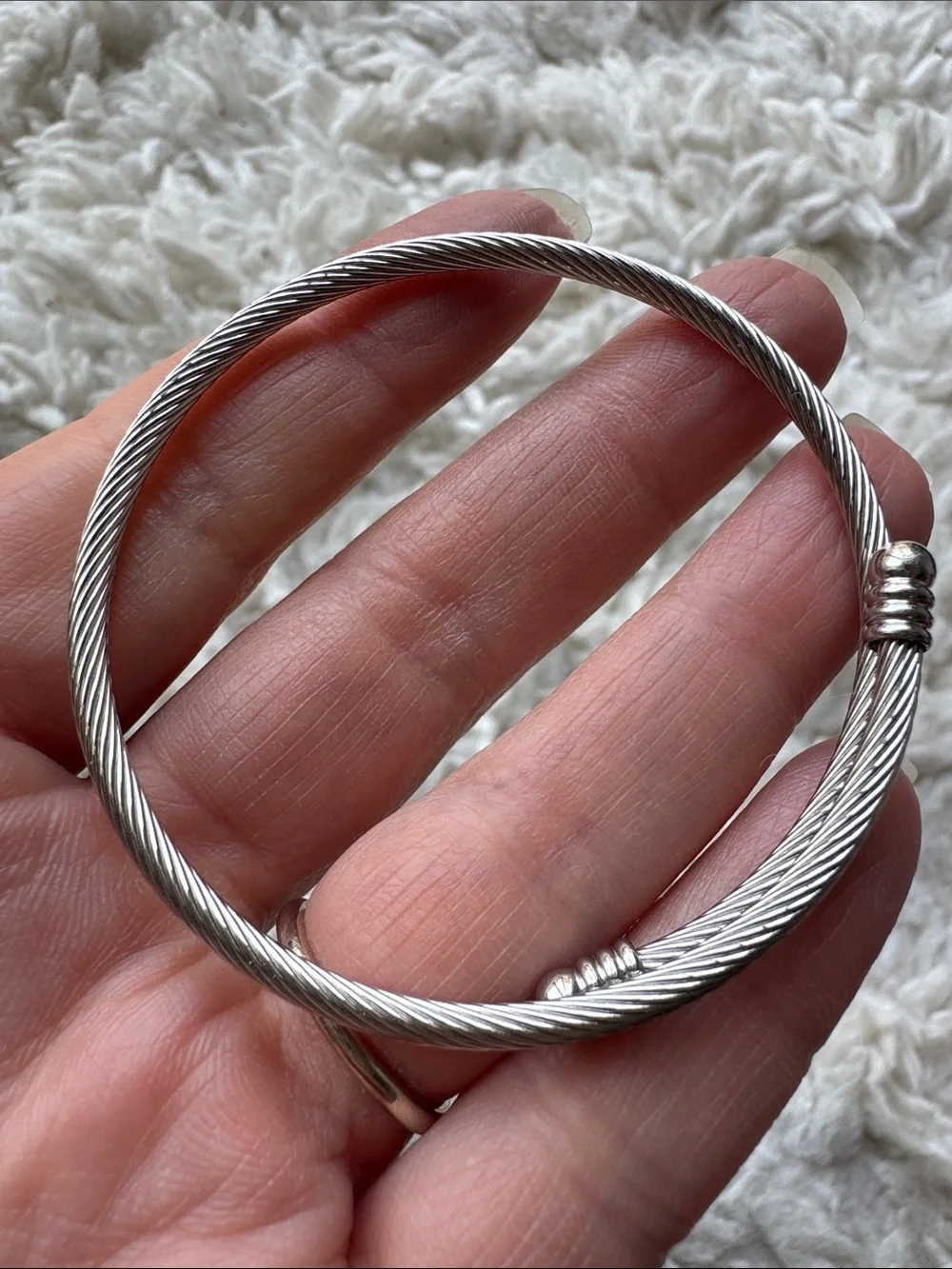 Silver Tone Cable Bracelet